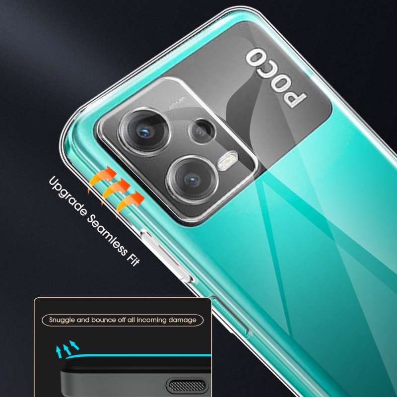 Soft Phone Back Cover TPU Anti Gores Case Lubang Presisi Casing Ponsel Transparan Phone Cover Kompatibel Dengan Xiaomi Poco X5 Series