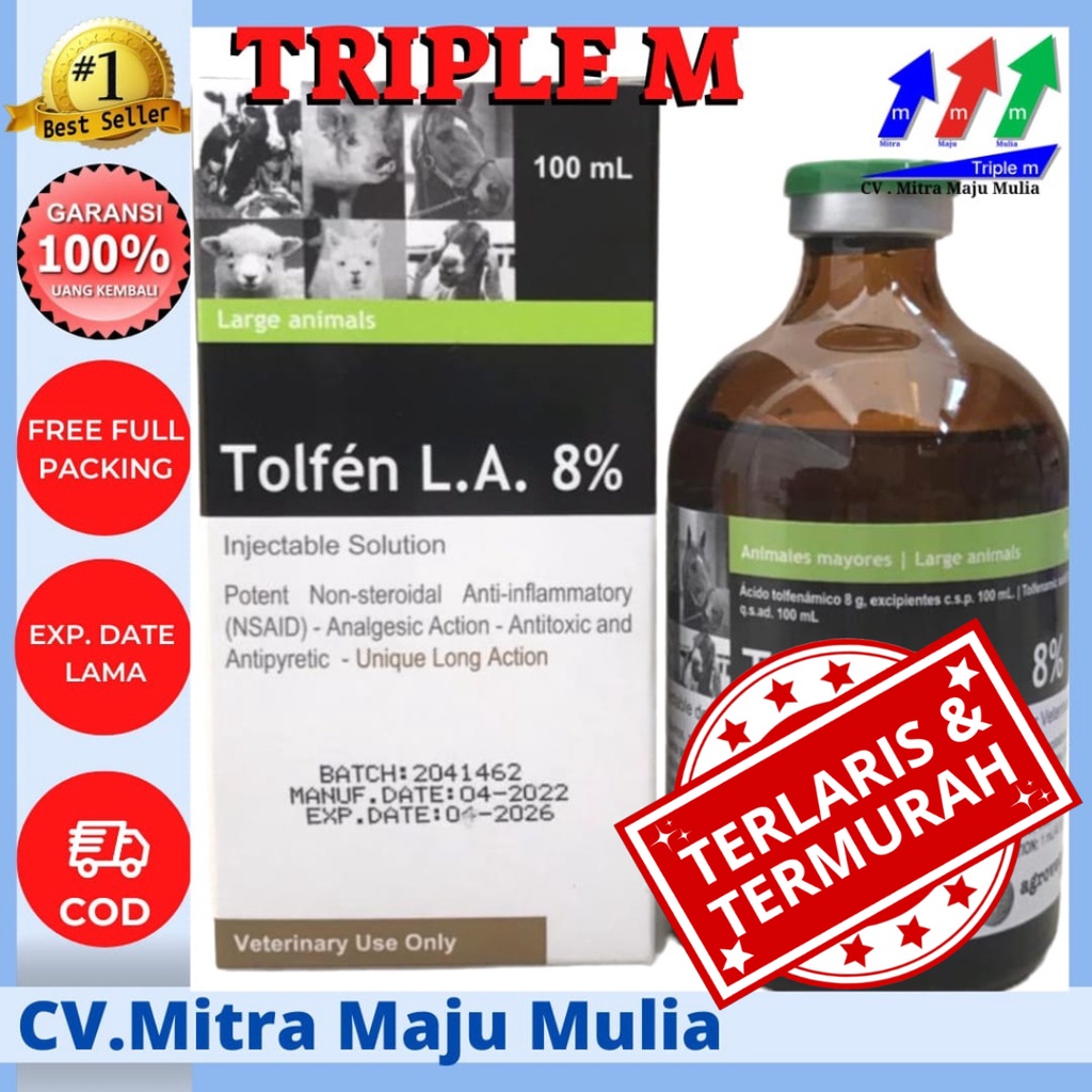 TOLFEN LA 100 ml - Tolfenamic Acid Obat Anti Radang Panas Antipiretik