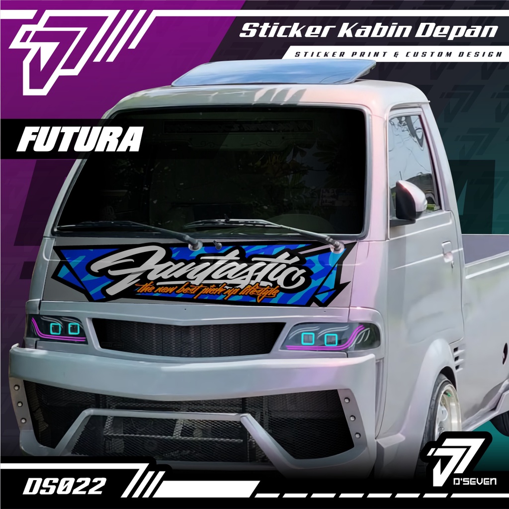 Stiker Decal Kabin Depan Pick Up FUTURA/T120SS/CARRY FANTASTIC Custom Bisa Request Gambar,Kata-kata,
