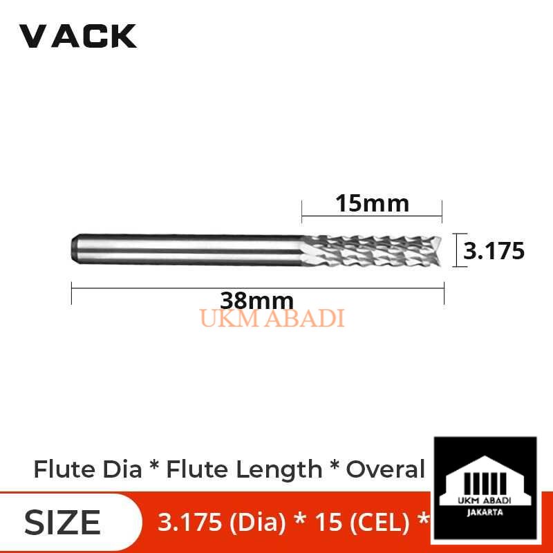 Mata Bor Tungsten Carbide Drill Bit 3.175x15x38mm R2