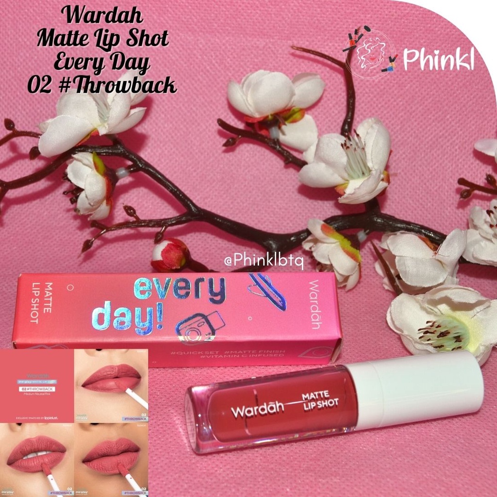 `ღ´ PHINKL `ღ´ Wardah Everyday Lip Shot lipcream matte lipstick cair mudah di blend