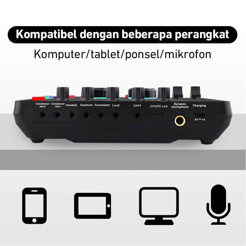 MUKAVA F999 live sound card + M998 microphone value set live mixer computer peripherals suitable for live karaoke sound card audio HP PC Mac