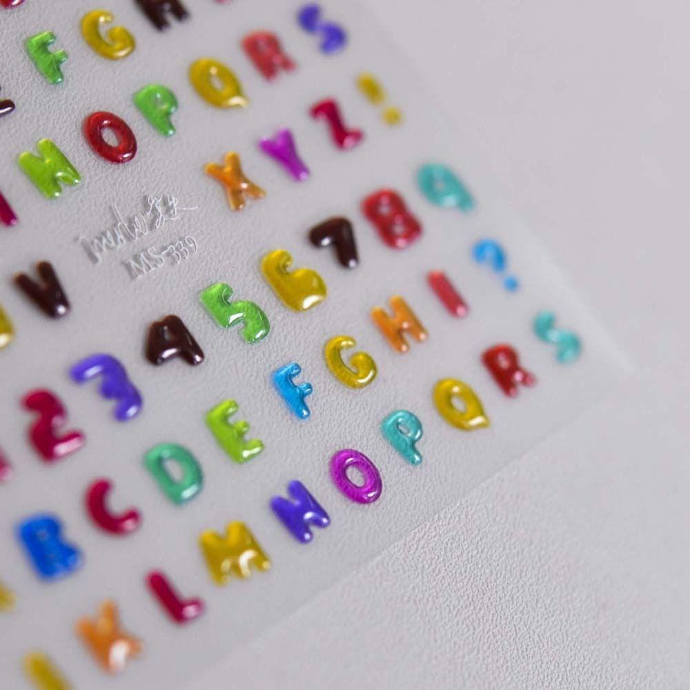 Agustina Jelly Stiker Kuku Wanita Self Adhesive Bintang Manikur Aksesoris Bulat Dot Huruf Inggris Dekorasi Kuku