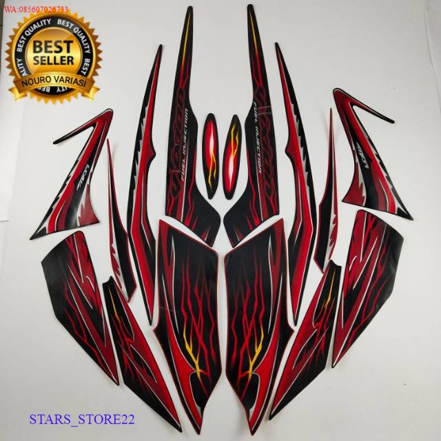(ORI) striping yamaha vixion 2010 old hitam merah list body standar KUALITAS ORIGINAL PABRIK