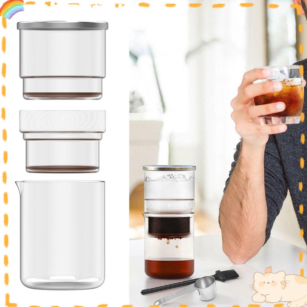 Solighter 300ML Cold Brew Coffee Maker Mudah Digunakan Dripping Filter Glass Ice Brew Alat Seduh Kopi Berbagi Pot