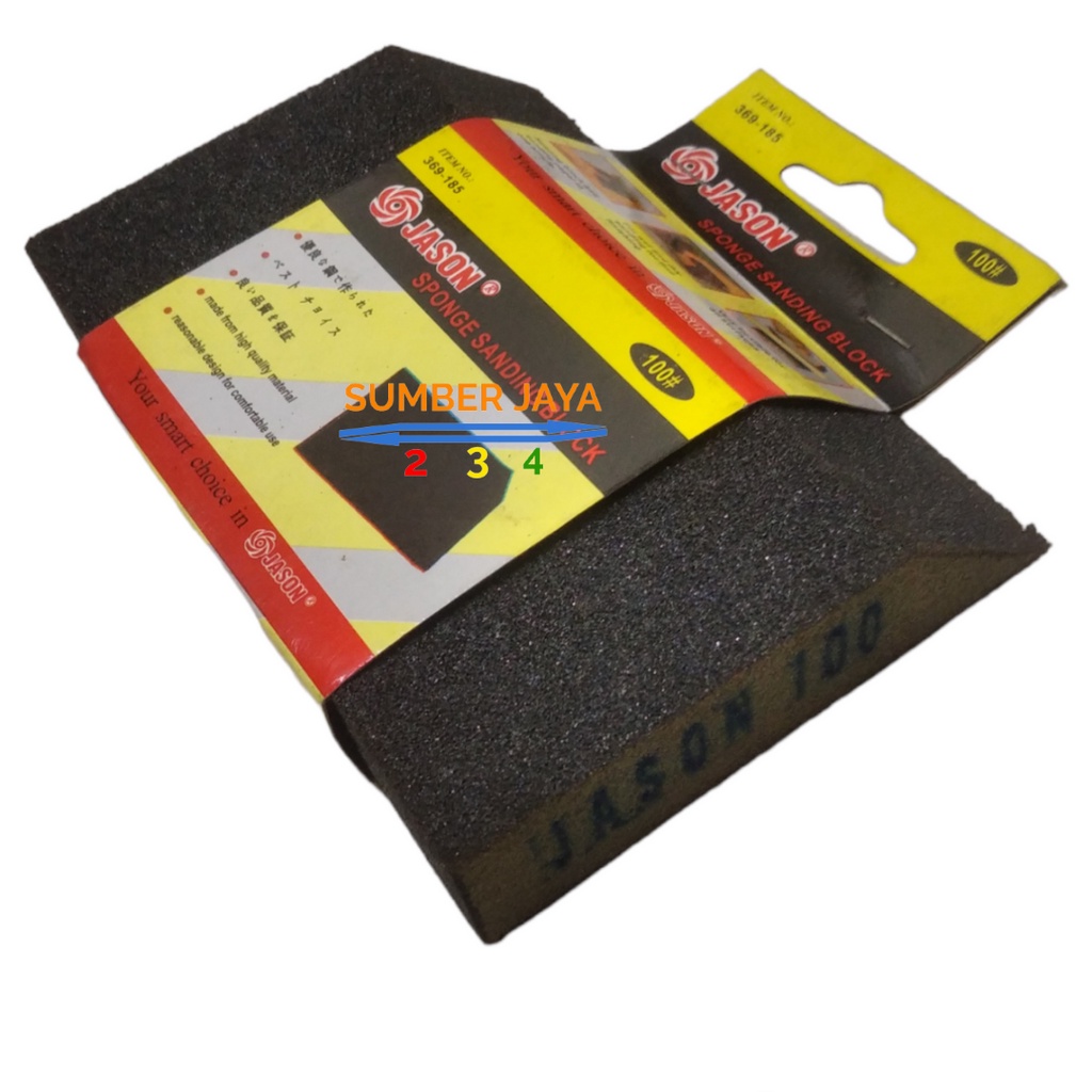 AMPLAS SPONS KOTAK GRIT 100 / SPONGE SANDING BLOCK GRIT 100