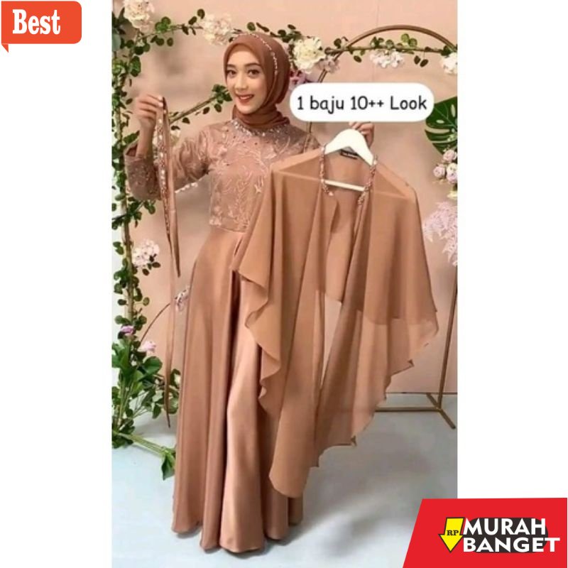 GAMIS SIZE BESAR TERBARU- GAMIS 10 LOOK TRENDING ( READY JUMBO ) GAMIS PESTA TERBARU / GAMIS BRUKAT 