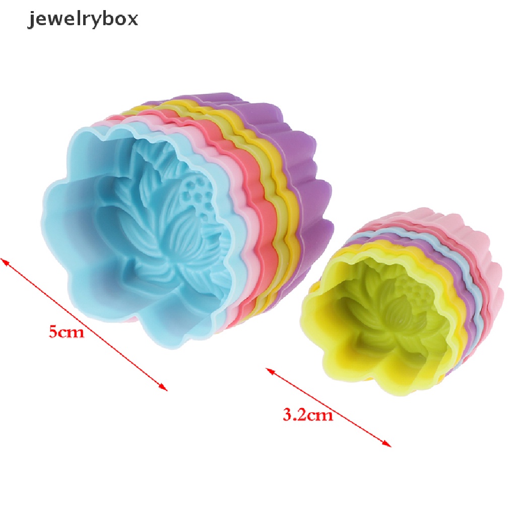 [jewelrybox] 5pcs 3/5cm Lotus Cetakan Silikon Kue Muffin Baking Non Reusable Molds Butik