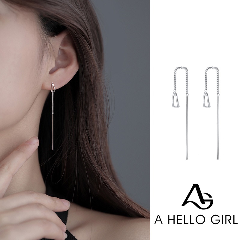 Anting Tusuk Gantung Temperament Desain Tetesan Air Mini Gaya Koreasimple Tipis Untuk Wanita