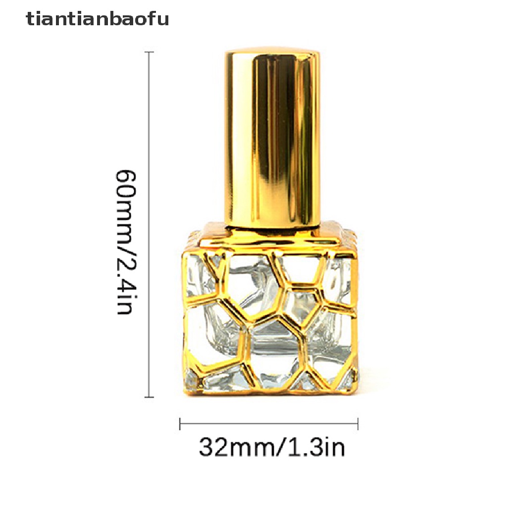 [tiantianbaofu]  Bottle Glass 10ml  Bottles Gold Sample Empty Containers  Boutique