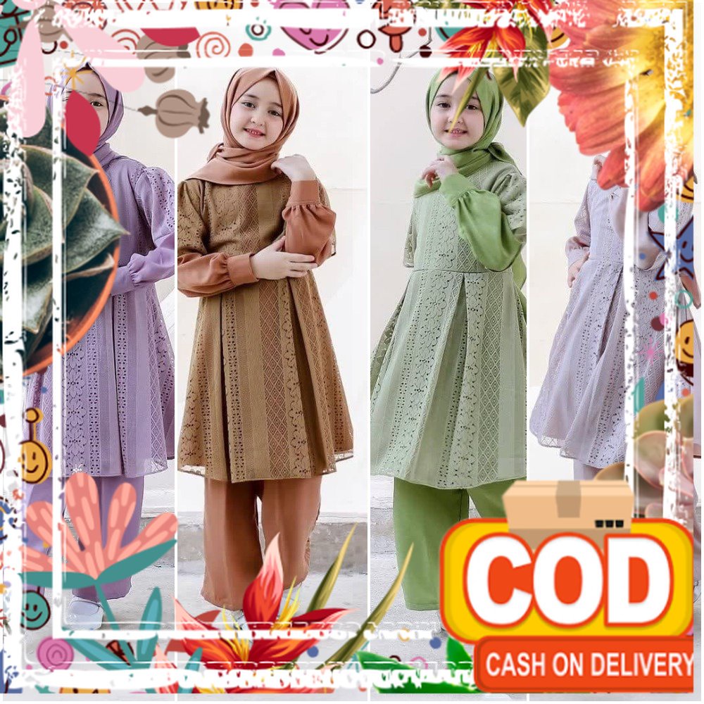 setelan anak perempuan 8 tahun / setelan anak muslimah modren / setelan anak muslimah / setcel anak 