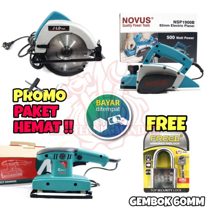 PROMO PAKET TUKANG KAYU MESIN SERUT+MESIN AMPLAS+CIRCULAR SAW