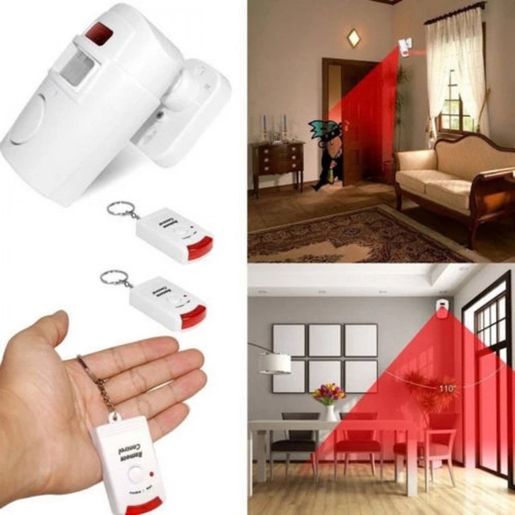 EMASTIFF Alarm Anti Maling Infrared PIR Sensor Gerak 2 Remote - YL105