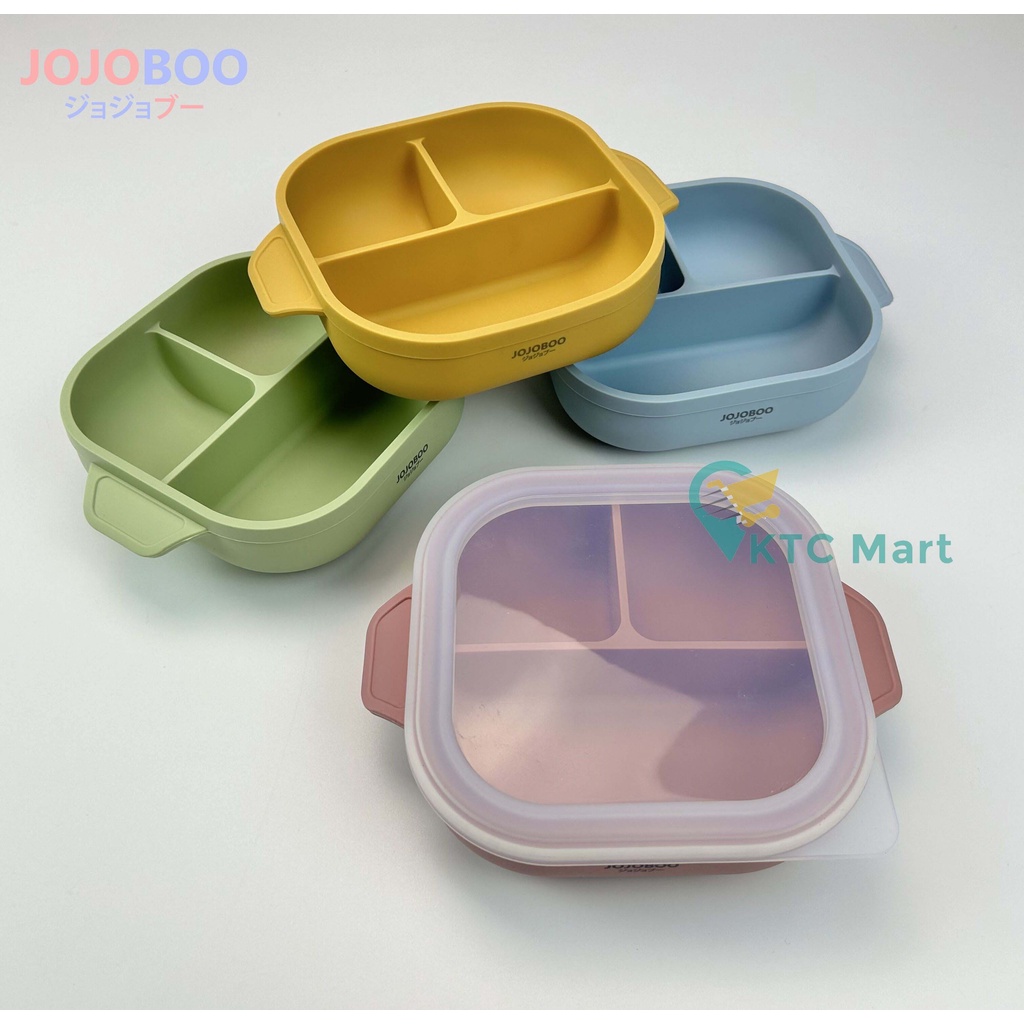 JOJOBOO - Kotak Tempat Makan Anak Bayi Silicone Lunch box Suction Anti Tumpah Anti Goyang