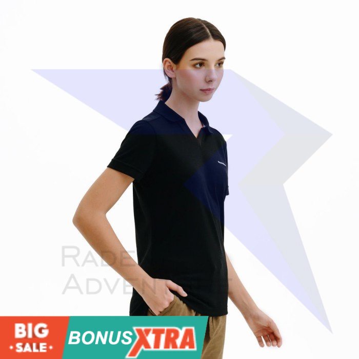 Kaos Cewe EIGER1989 STOWE WS POLO Black Hitam 91000 6787 Original KEREN AWET