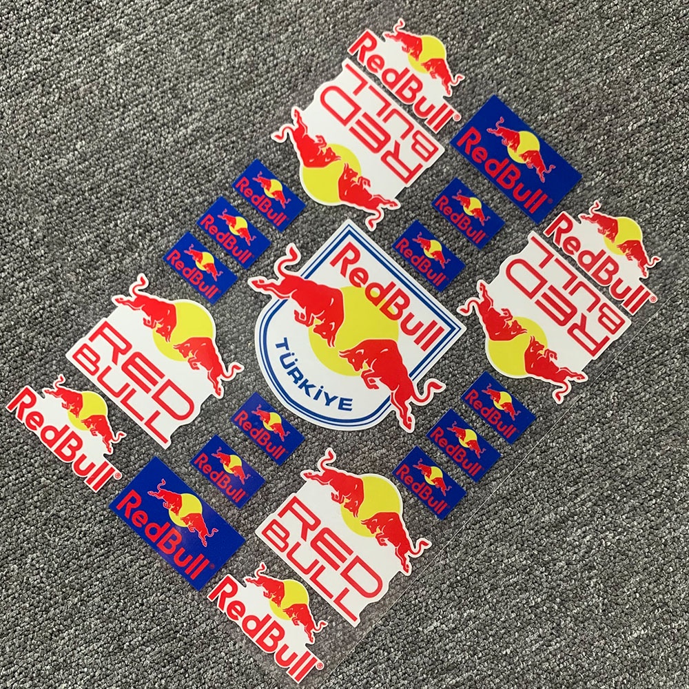 Red-bull Refelctive Sticker Red Bull Reflektif Helm Autometer Decals Motor Red Bull Badge Untuk SHOEI Arai Helm DUCATI HONDA Aprilia Kawasaki Suzuki Yamaha IN STOCK