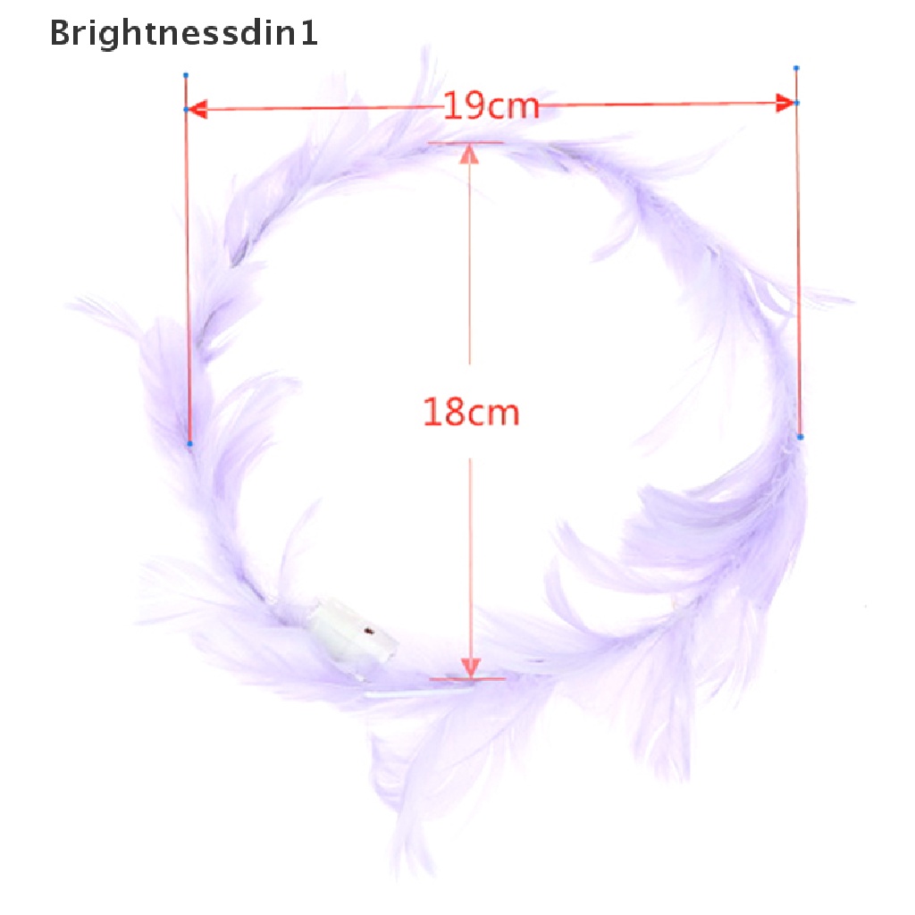 [Brightnessdin1] Mahkota Bulu LED Menyala Hiasan Kepala Luminous Untuk Butik Dekorasi Anak Perempuan