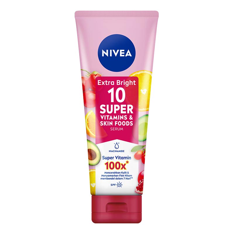 NIVEA Extra Bright Body Serum 10 Super Vitamin &amp; Skin Food + Niacinamide SPF15 180mL