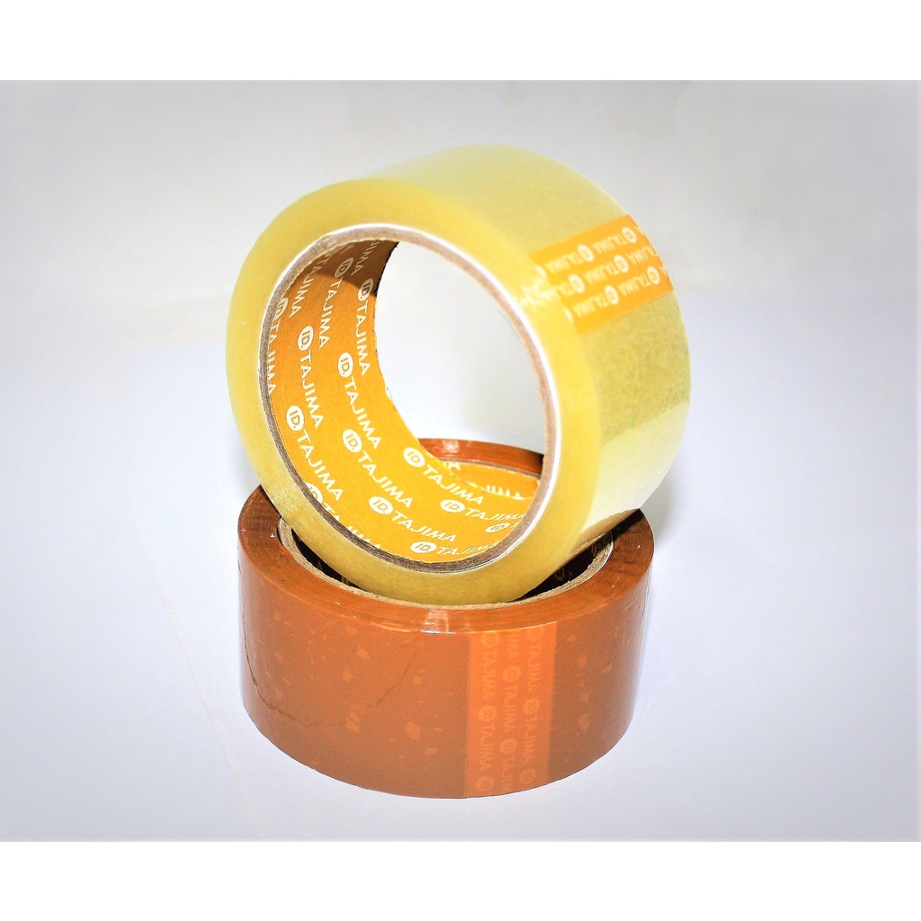 Lakban Coklat/Bening 1 slop(6 roll)2 inch 45mm x 90Yards Ekonomis Tajima Yellow Core -HRCB