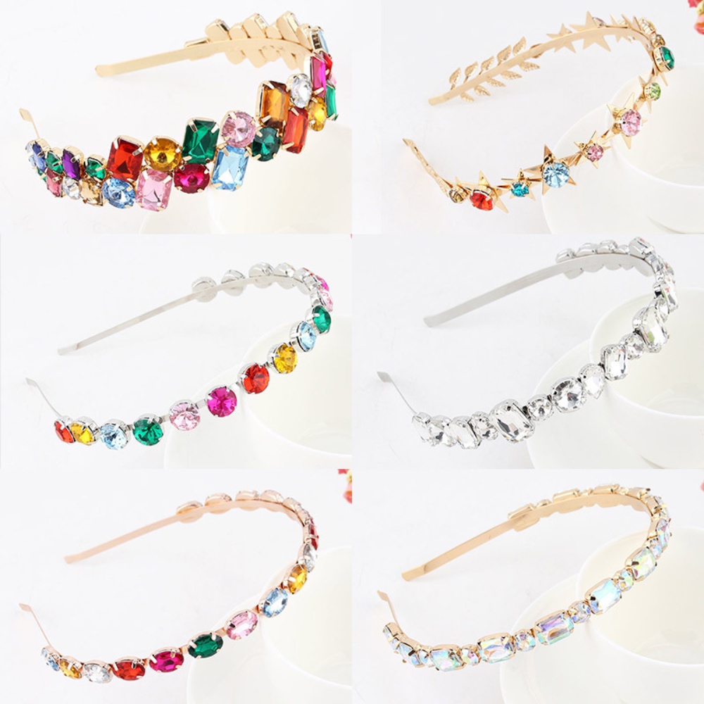 Baroque Retro Headband Cross Rhinestone Headband Logam Bunga Alloy Mutiara Imitasi Aksesoris Rambut Wanita Karakter Hiasan Kepala Perhiasan Hati Manis