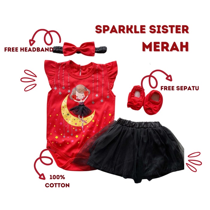 jumper bayi perempuan 12 bulan ballerina sister grosir baju anak bayi - sb-merah