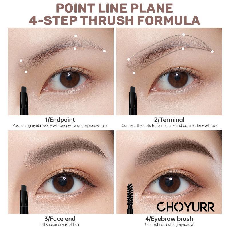 【COD】Eyebrow 2 In1 Eyebrow Pensil Alis Double Eyebrow Long Lasting 4 Colors Tahan Lama Dan Original-CH