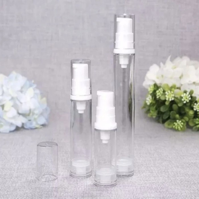 88A-Botol 10ML PUMP AIRLESS TRANSPARAN Serum Lotion 10 ml Tanpa Selang