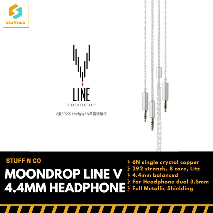 MOONDROP LINE V 6N SCC Litz 4.4mm bal Headphone Upgrade Cable