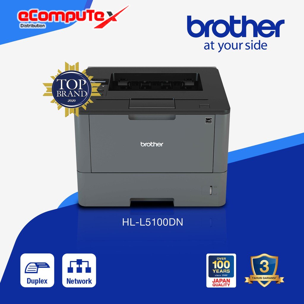 PRINTER BROTHER HL-L5100DN / L 5100DN LASER MONO PRINT ONLY DUPLEX NETWORK - RESMI