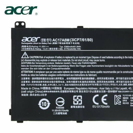 Baterai Laptop Acer aspire 5 A514-51 A514-51KG A514-53 A514-52 Series AC17A8M -HRCB