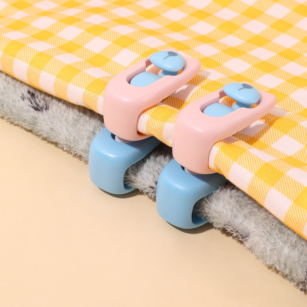 2pcs Klip Pengikat Selimut Non-Slip/Beruang Lucu No-pin Selimut Bedsheet Fixer/Rumah Tangga Anti-run Kick Buckle