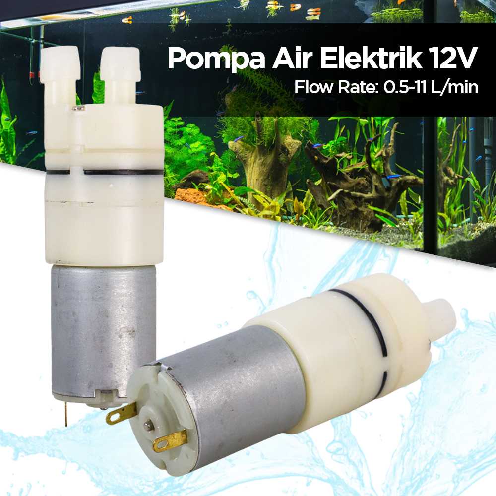 (BISA COD) FTIHSHP Pompa Air Elektrik Mini Diaphragm Pump for Aquarium Dispenser 12V - E-280