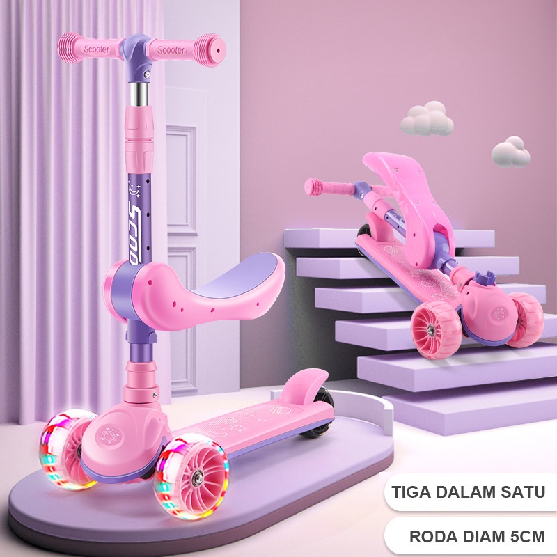 Skuter Anak Scooter Anak Roda 3 Skuter Otoped Anak Roda 3/Skuter Dengan Lampu/Skuter Anak Roda Tiga 