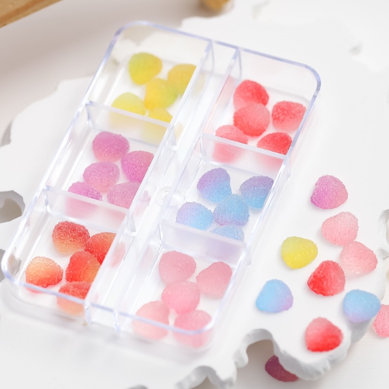 Siy 1kotak Berlian Kuku Bening Glitter Desain Nail Rhinestones Resin Batu Kuku Permata Nail Art Aksesoris Bunga Kuku C