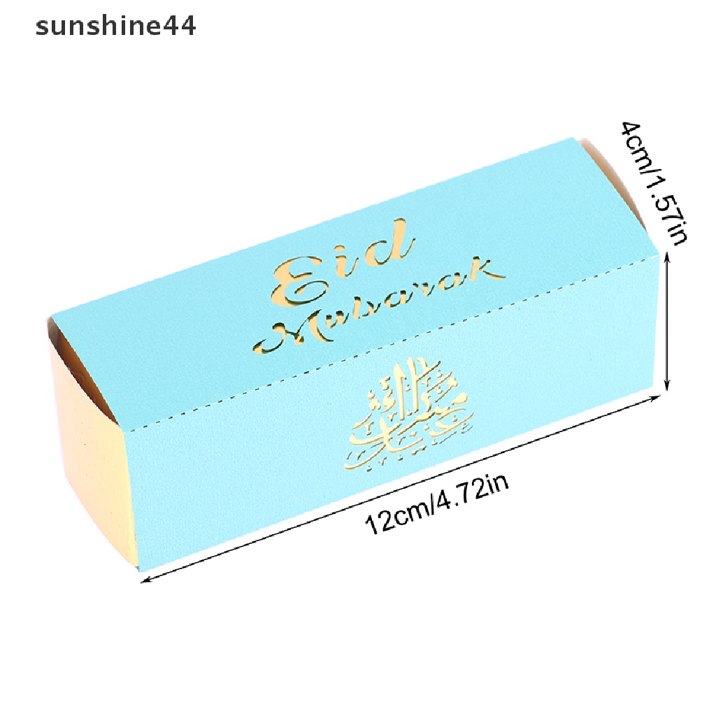 Sunshine 10Pcs EID Mubarak Gift Box Ramadhan Kareem Dragee Candy Cookie Packing Kotak ID