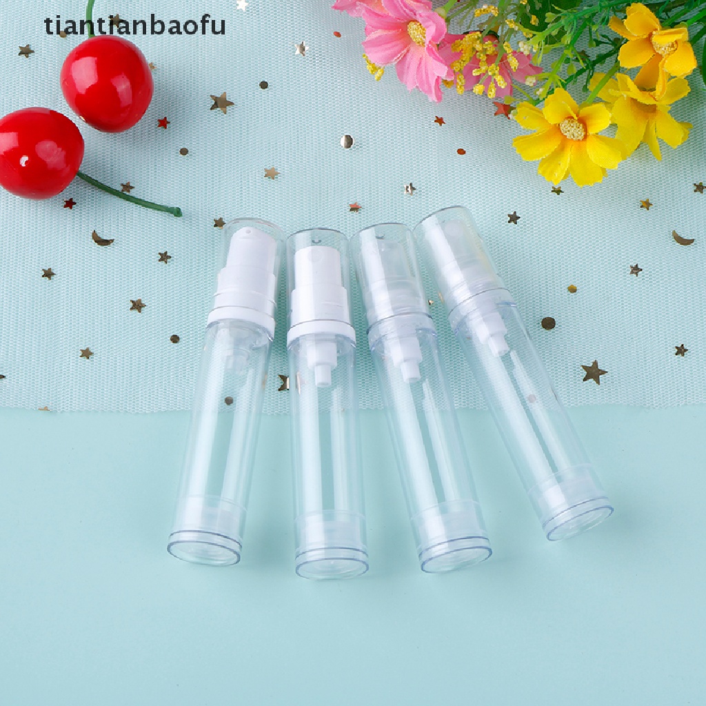 [tiantianbaofu] 2pcs5 /10 /15ml Botol Pompa Vakum Airless Kosong Isi Ulang Lotion Plastik Butik Perjalanan