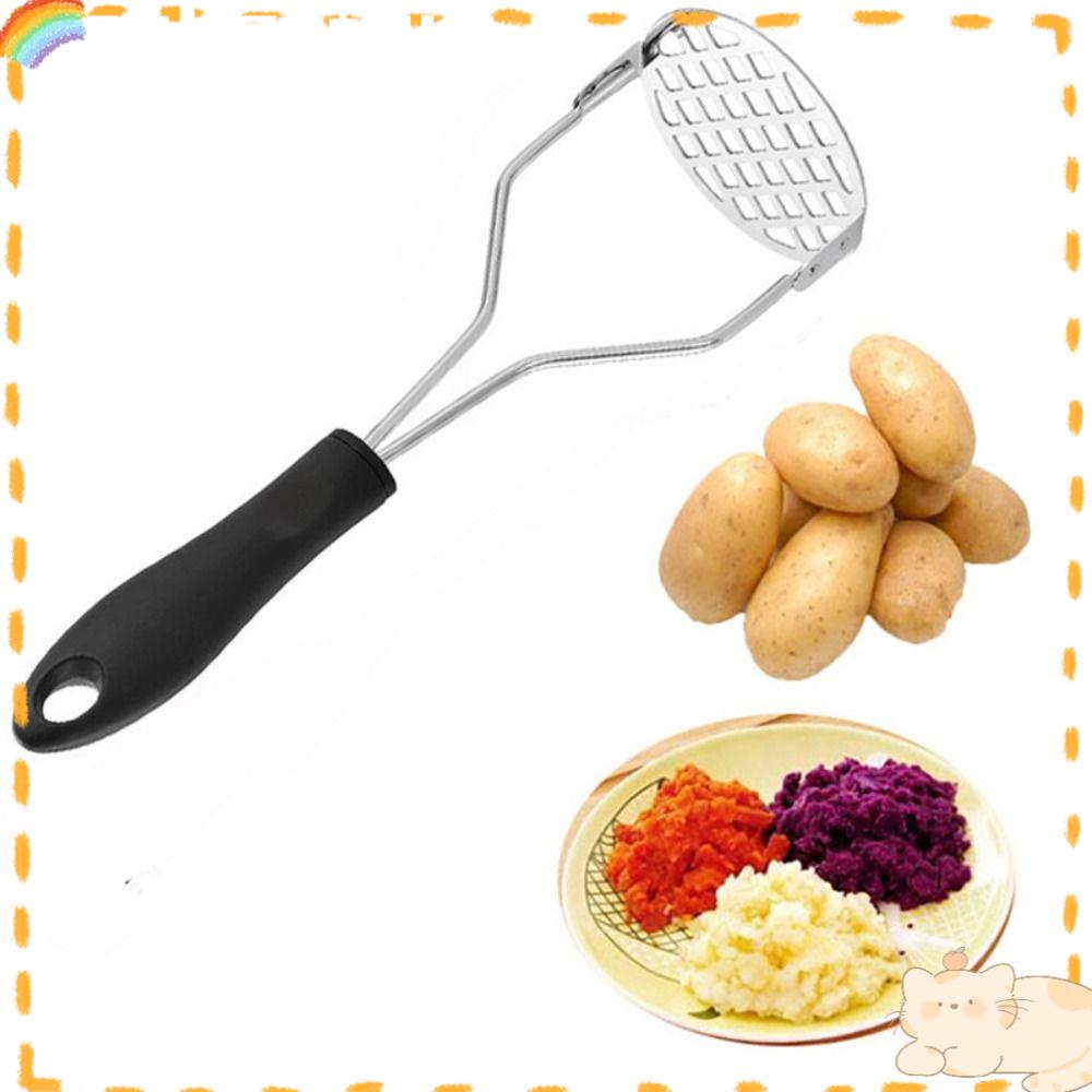 Solighter Potato Masher New Dengan Gagang Plastik Stainless Steel Gadget Dapur Penghancur Kentang