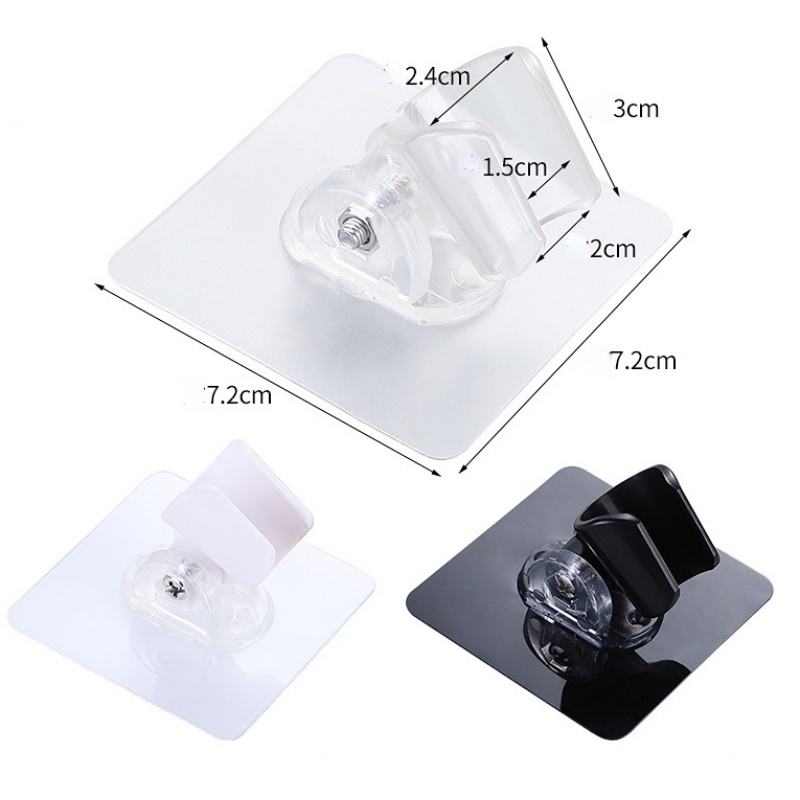 Rak Penjepit Pel Perekat Diri Alat Bantu Atur Hemat Tempat90° Adjustable Shower Clip Bracket Handuk Kalung Gantungan Hook Kamar Mandi Tahan Air Memperbaiki Holder