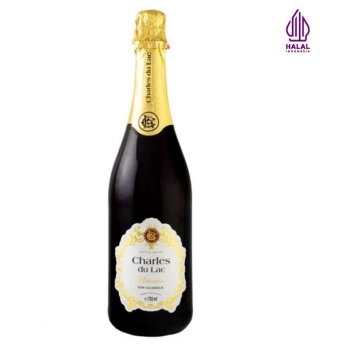 CHARLES DU LAC SPARKLING RED GRAPE DRINK NON ALCOHOL 750 ML - HALAL