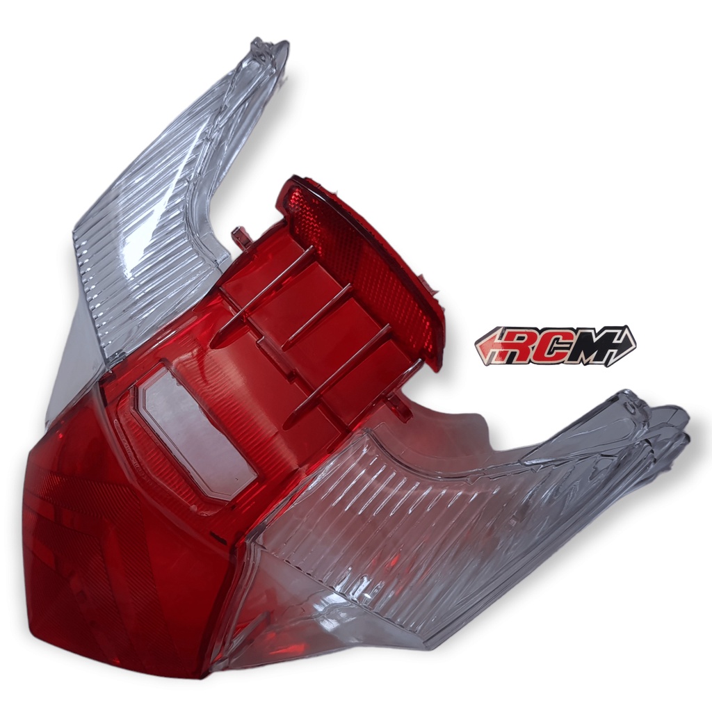 MIKA KACA LENSA STOP LAMP N SEN SEIN RITING RETING BELAKANG HONDA REVO FI F1 INJEKSI INJECTION FIT X FI MERAH PUTIH RED WHITE K03 BEST QUALITY BAHAN TEBAL JAMINAN KUALITAS