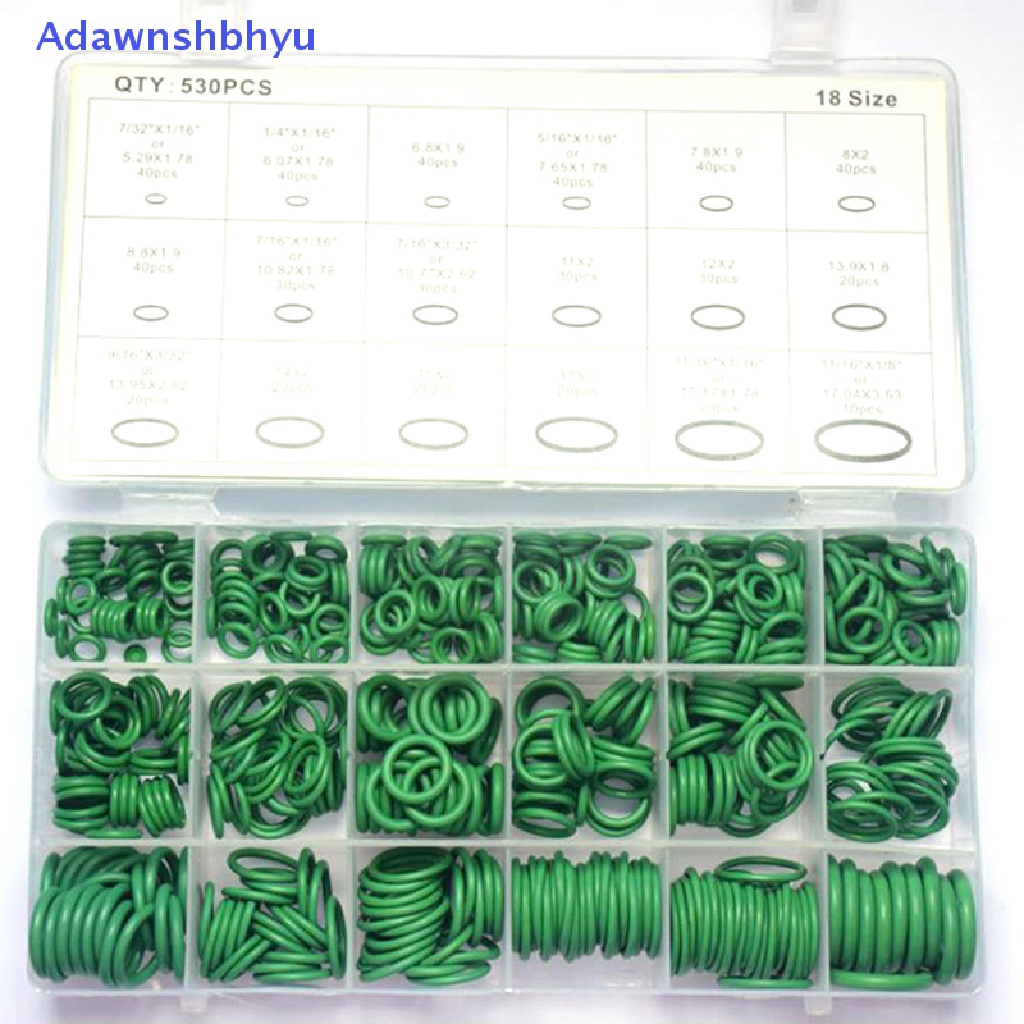 Adhyu 530Pcs Seal O-ring R134a Perbaikan Kotak Sealant Karet Ac Mobil Set ID