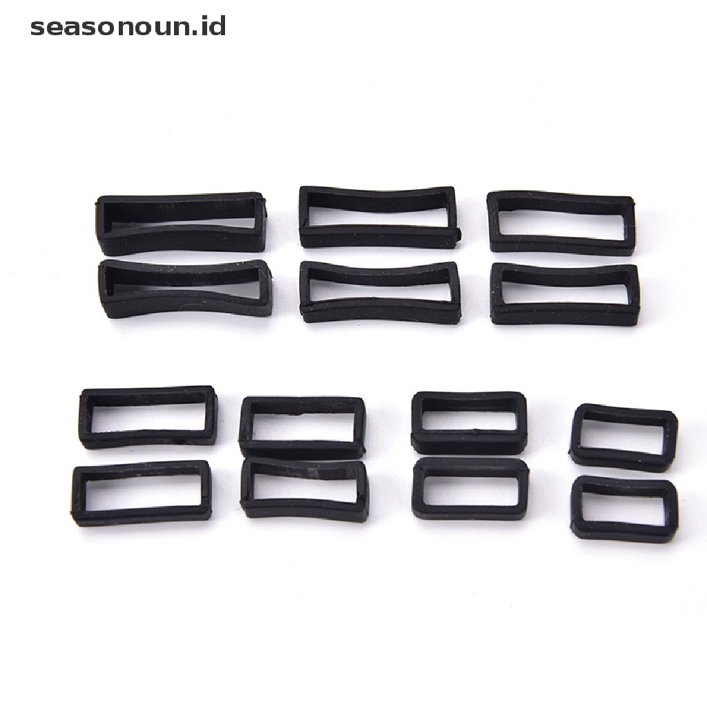 Seasonoun 2pcs 14mm-26mm Karet Silicone Watch Band Loop Strap Kecil Holder Loker Keeper.