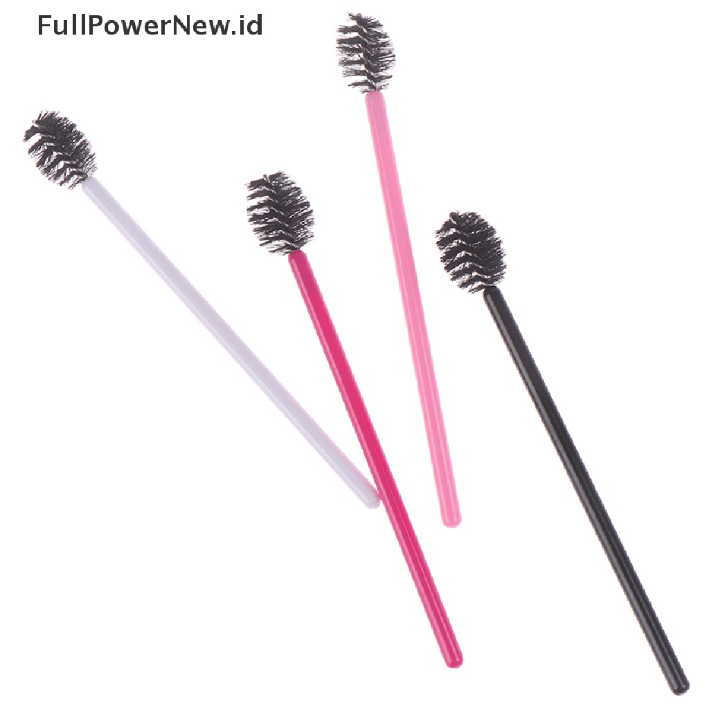 Power 50pcs Sisir Sikat Bulu Mata Sekali Pakai Maskara Tongkat Eye Lashes Extension Aplicator ID
