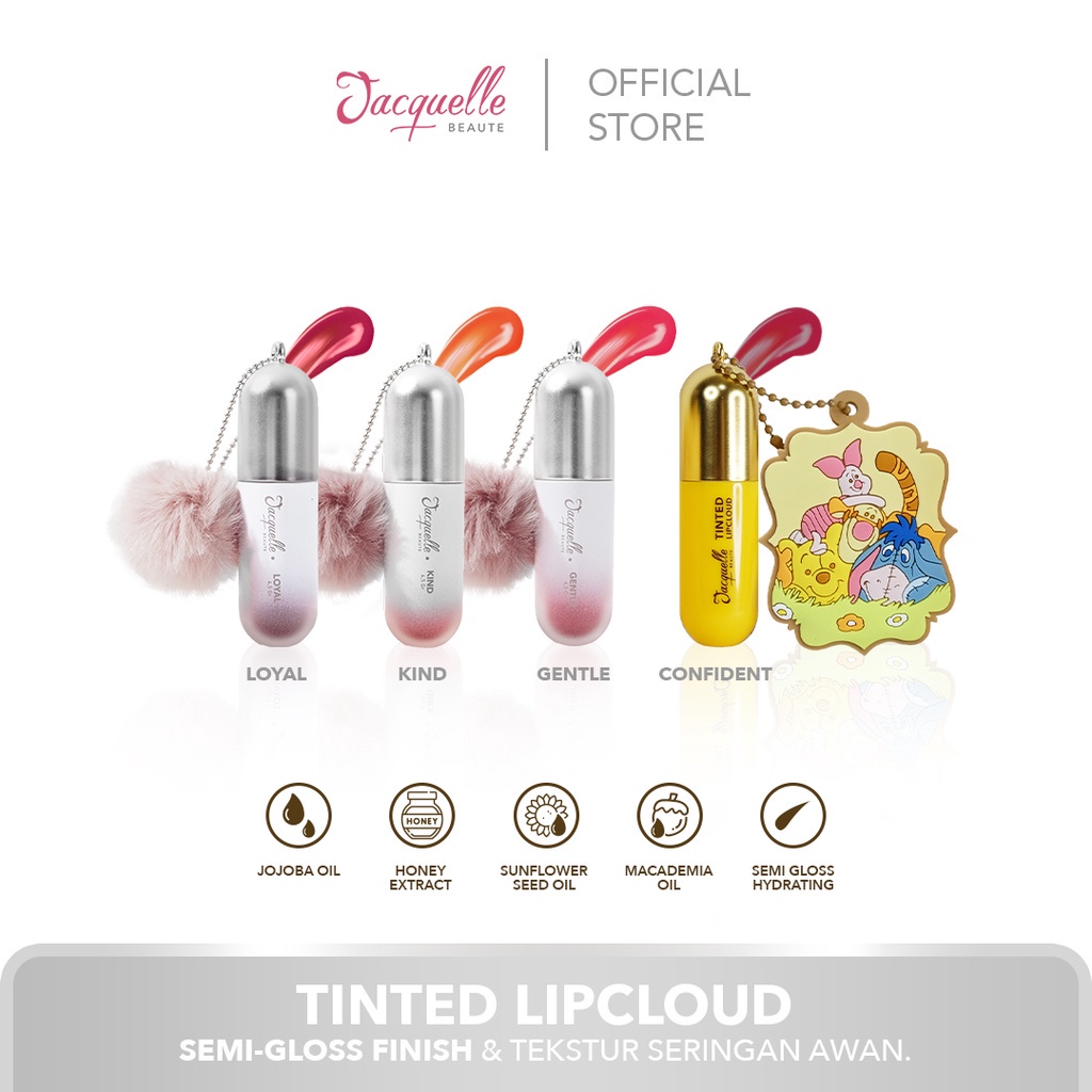 Lip Tint Transferproof yang Melembapkan Bibir Edisi Disneyland Jacquelle Tinted Lip Cloud - Disney Winnie The Pooh Edition