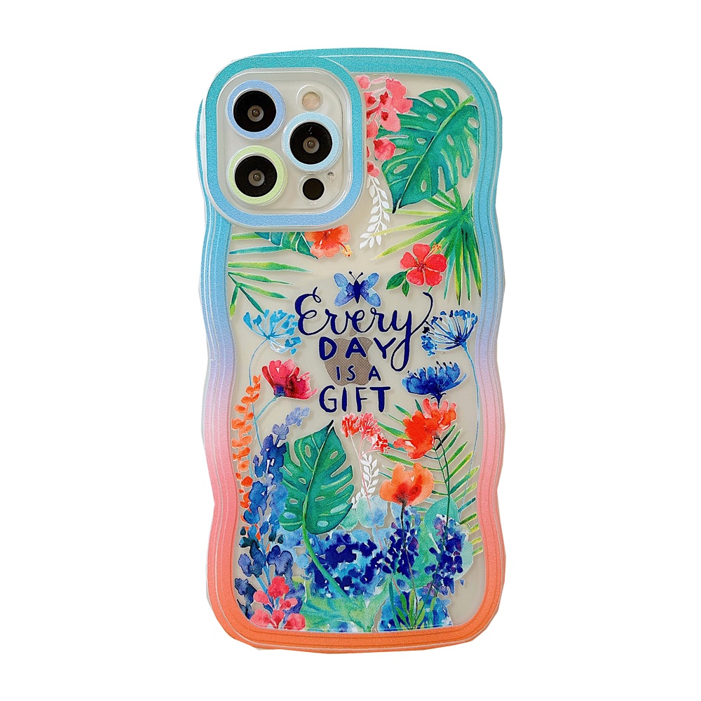 Redmi Note11 Pro Note11S 10 10C 10A 9C 9A 9T Note10 5G Note10s Note9 Note8 9S Poco M5S X3 NFC M3 Fashion Floral Secret Garden Flowers Soft Clear Wavy Case Sarung Tahan Guncangan BY