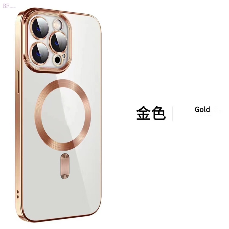 IPHONE Untuk Iphone14 13 12 11 Pro Max Electroplated Magnetic Tempered Glass Lens Protection Case