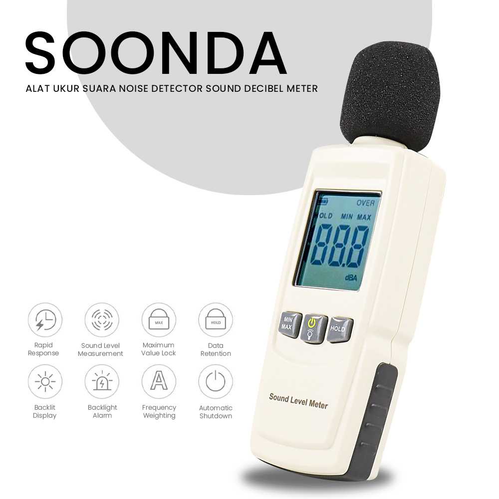 (BISA COD) FTIHSHP SOONDA Alat Ukur Suara Noise Detector Sound Decibel Meter - SKD-1352