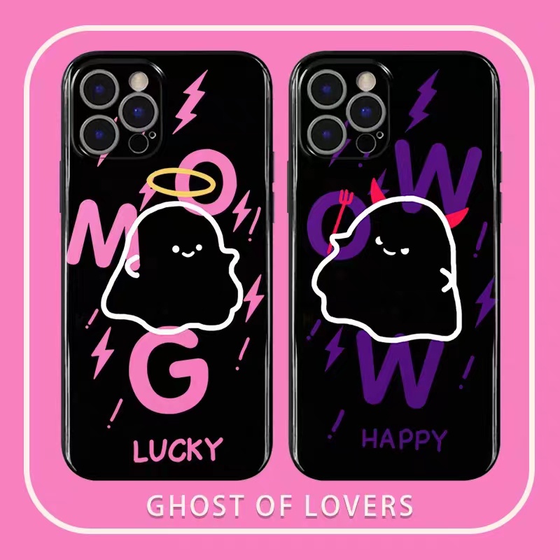 IPHONE Ins Pola Pasangan Cocok Untuk Iphone14 14pro 14plus 13 13pro 13prm iPhone12 7Plus 8Plus Xr XS 13 Pro Max Empat Sudut Casing Ponsel Tahan Guncangan