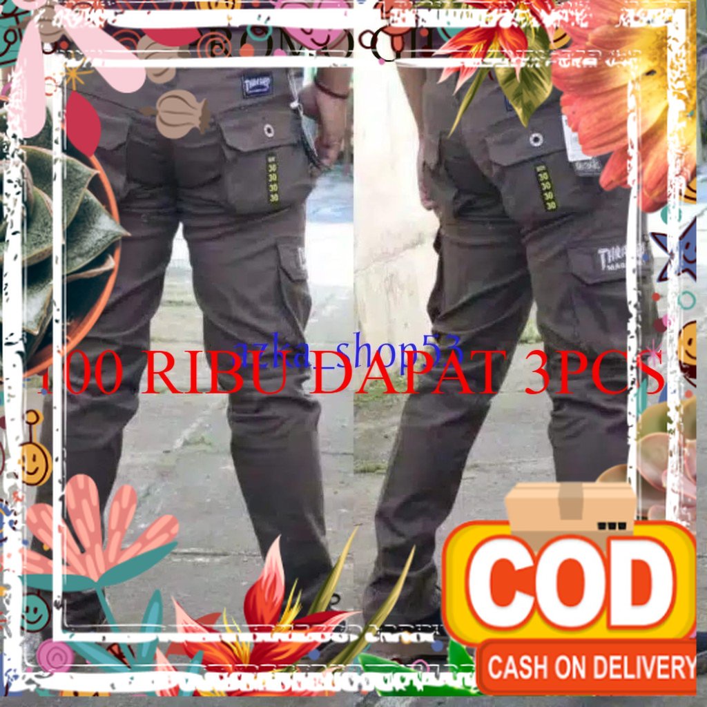 PAKET HEMAT 100 RIBUAN DAPAT 3PCS YANG LAGI HITS Celana Cargo Panjang Pria 28-38 Army Loreng Ufc Ven
