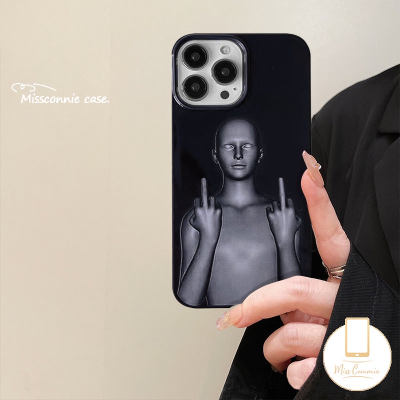 Case Keren Papan Catur Kompatibel Untuk IPhone 7plus XR 11 14 13 12 Pro Max7 8 Plus X XS Max SE 2020 Kreatif Lucu Cyberpunk Hitam Glossy Shockproof Halus Soft Cover